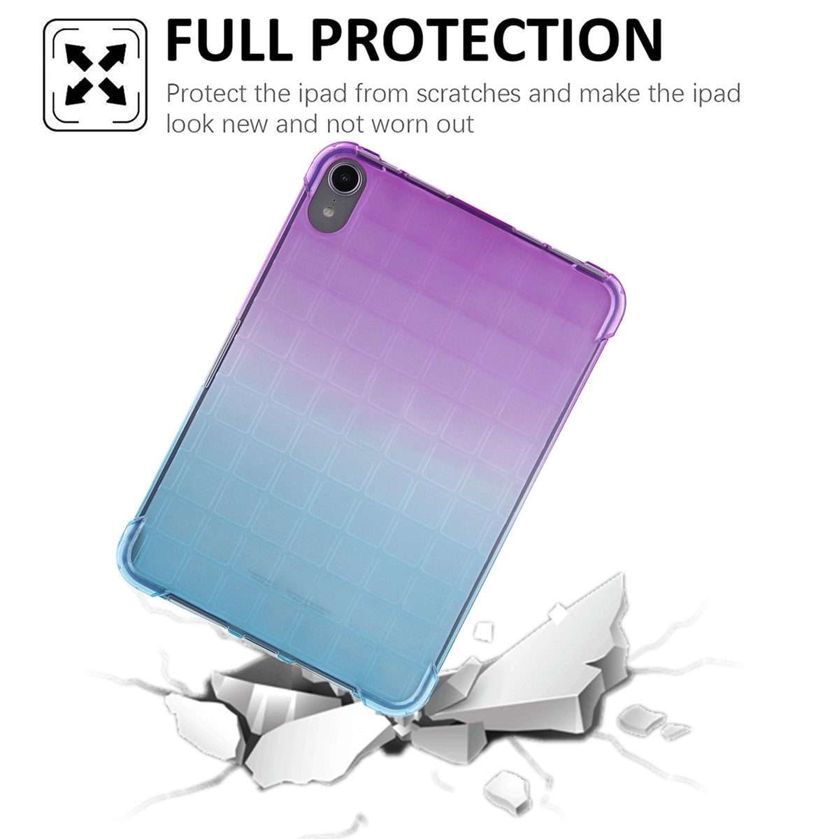 For iPad mini 6 / mini 2024 Square Gradient TPU Tablet Case(Purple Gradient Green)