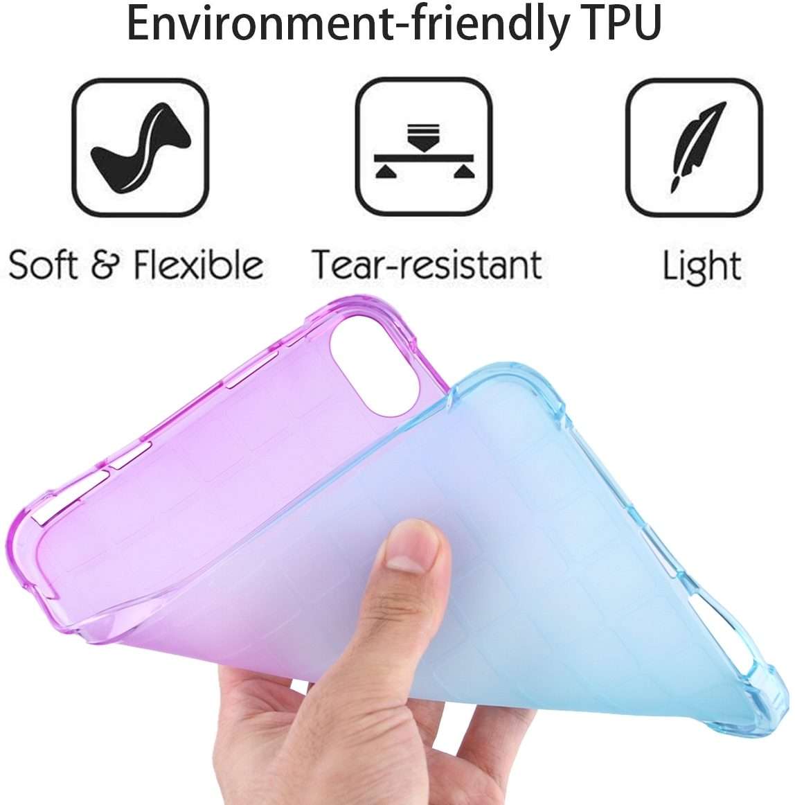 For iPad mini 6 / mini 2024 Square Gradient TPU Tablet Case(Purple Gradient Green)