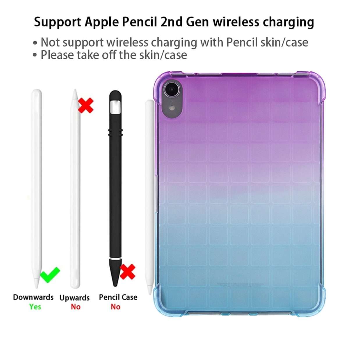 For iPad mini 6 / mini 2024 Square Gradient TPU Tablet Case(Purple Gradient Green)