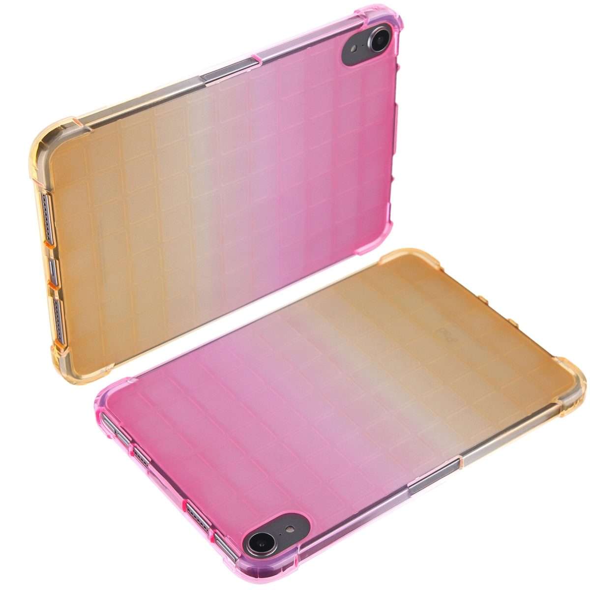For iPad mini 6 / mini 2024 Square Gradient TPU Tablet Case(Pink Gradient Yellow)