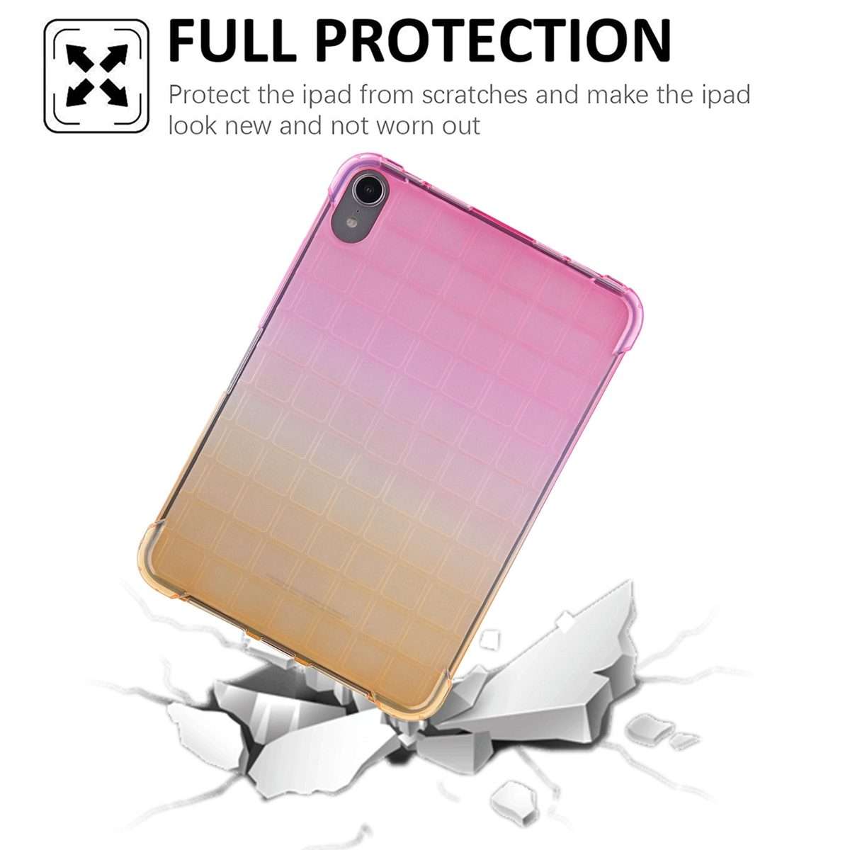 For iPad mini 6 / mini 2024 Square Gradient TPU Tablet Case(Pink Gradient Yellow)