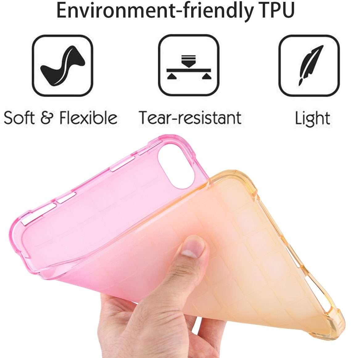 For iPad mini 6 / mini 2024 Square Gradient TPU Tablet Case(Pink Gradient Yellow)