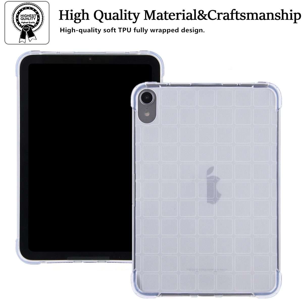 For iPad mini 6 / mini 2024 Square Gradient TPU Tablet Case(Transparent)