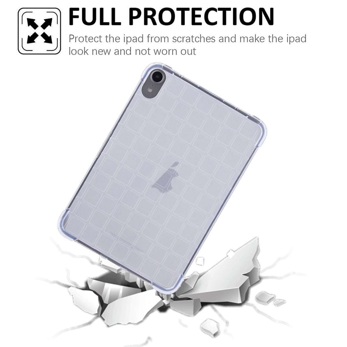 For iPad mini 6 / mini 2024 Square Gradient TPU Tablet Case(Transparent)