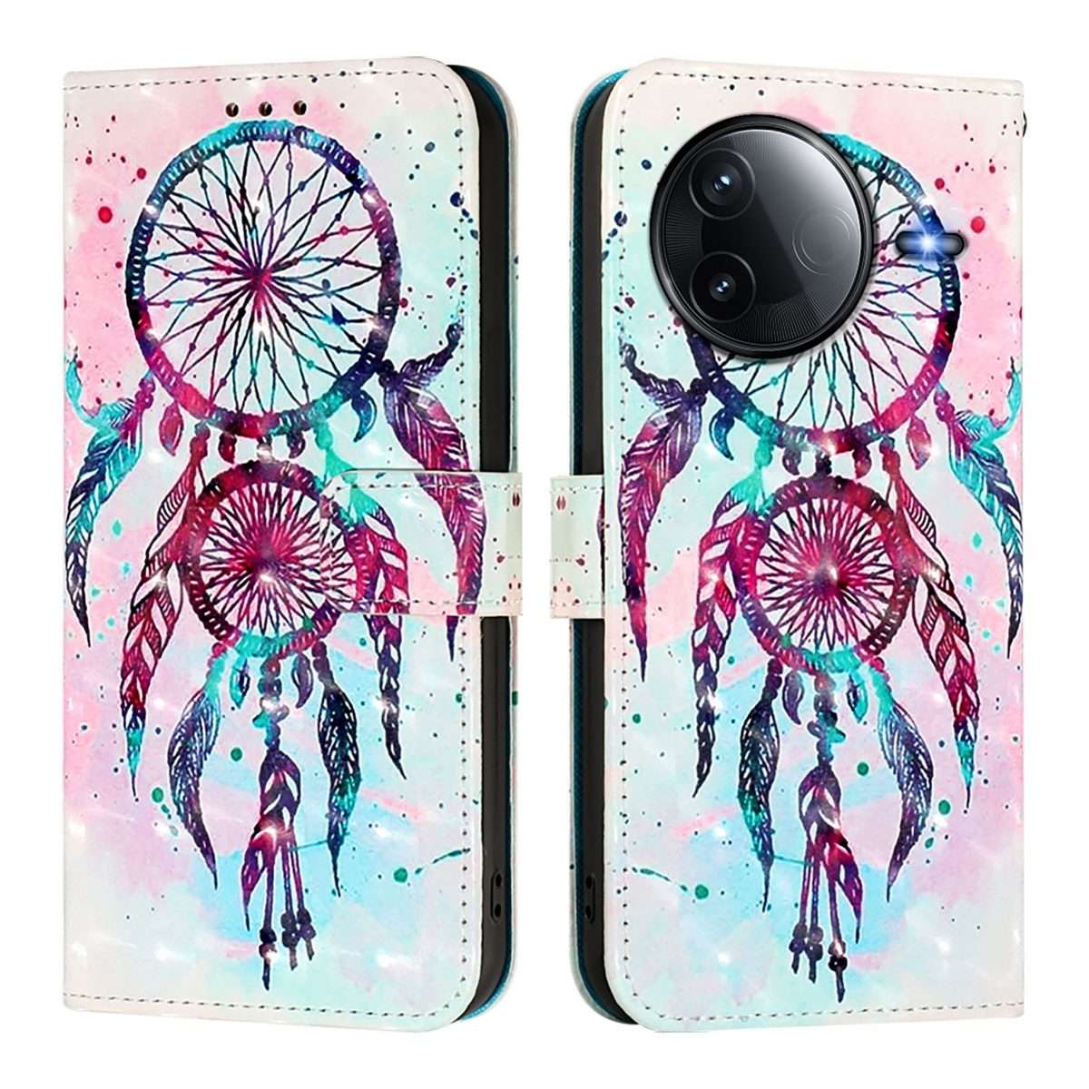 For Redmi K80 / K80 Pro 3D Painting Horizontal Flip Leather Phone Case(Color Drop Wind Chimes)