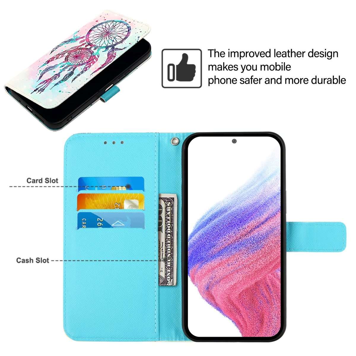 For Redmi K80 / K80 Pro 3D Painting Horizontal Flip Leather Phone Case(Color Drop Wind Chimes)