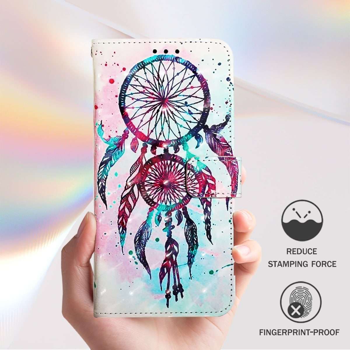 For Redmi K80 / K80 Pro 3D Painting Horizontal Flip Leather Phone Case(Color Drop Wind Chimes)