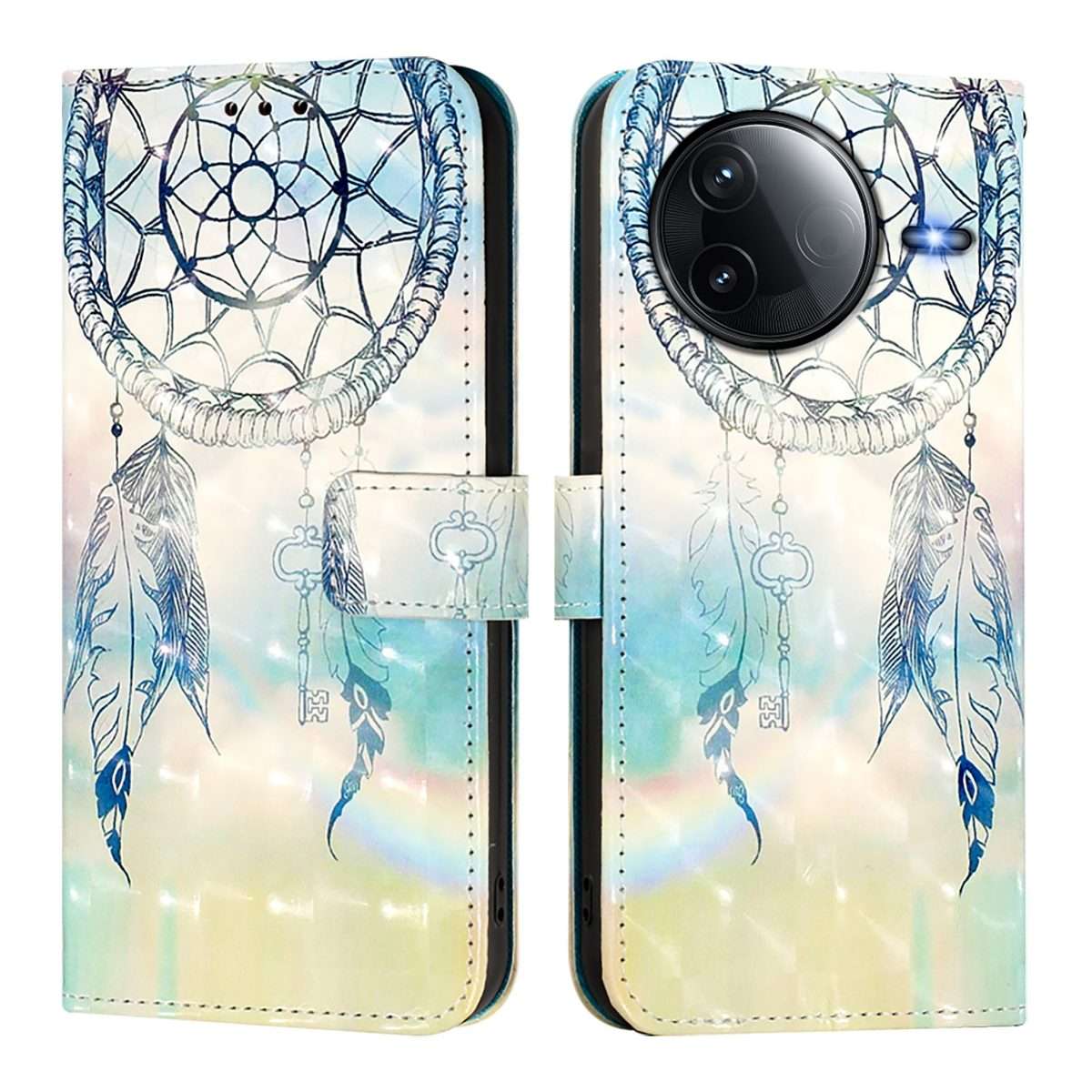 For Redmi K80 / K80 Pro 3D Painting Horizontal Flip Leather Phone Case(Dream Wind Chimes)