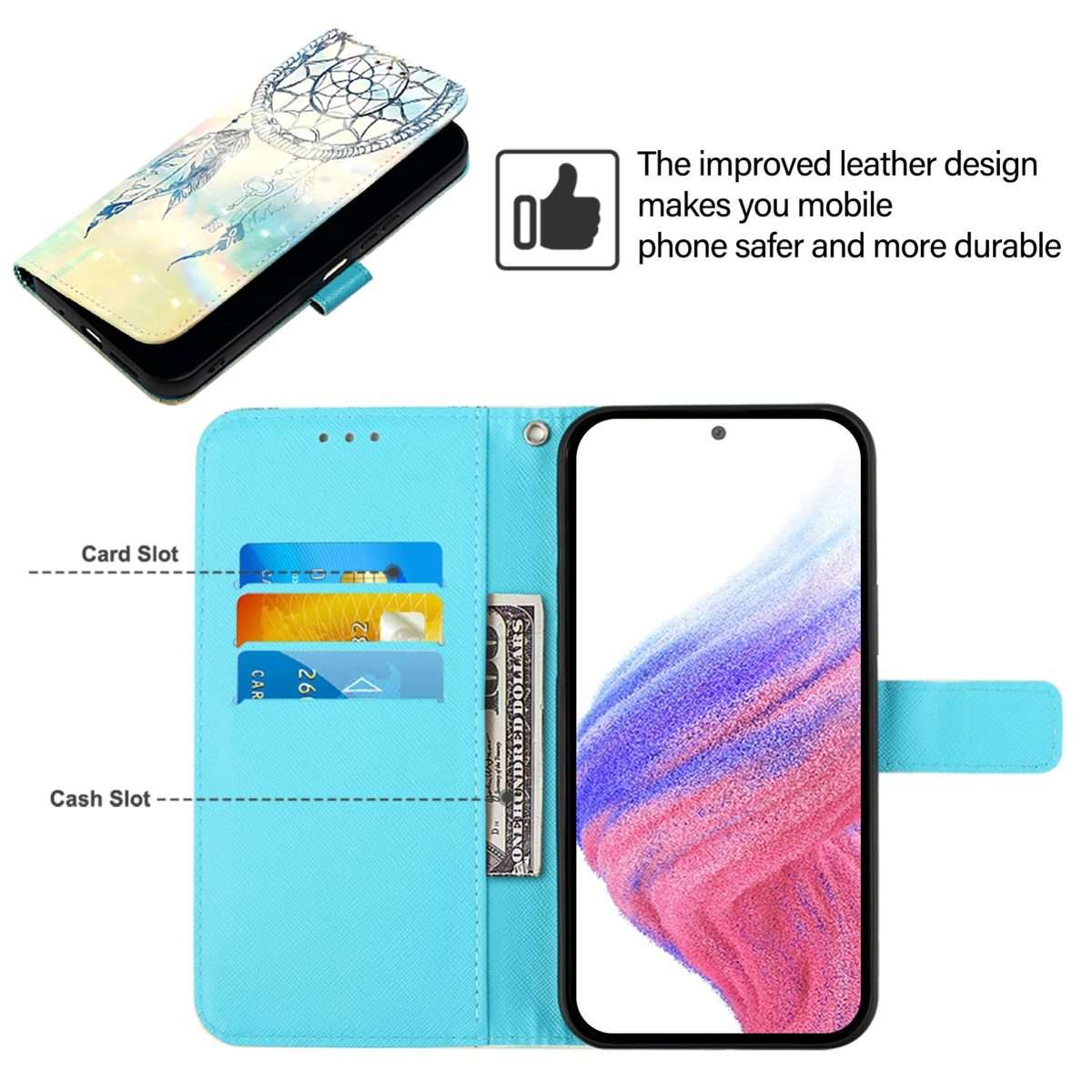 For Redmi K80 / K80 Pro 3D Painting Horizontal Flip Leather Phone Case(Dream Wind Chimes)