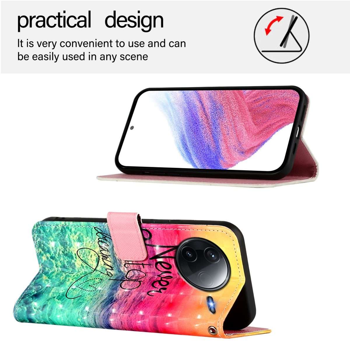 For Redmi K80 / K80 Pro 3D Painting Horizontal Flip Leather Phone Case(Chasing Dreams)