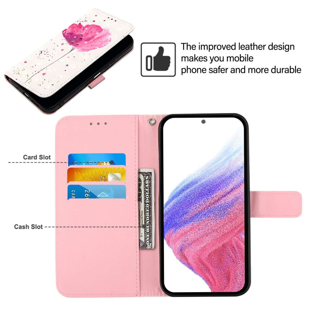 For Redmi K80 / K80 Pro 3D Painting Horizontal Flip Leather Phone Case(Flower)