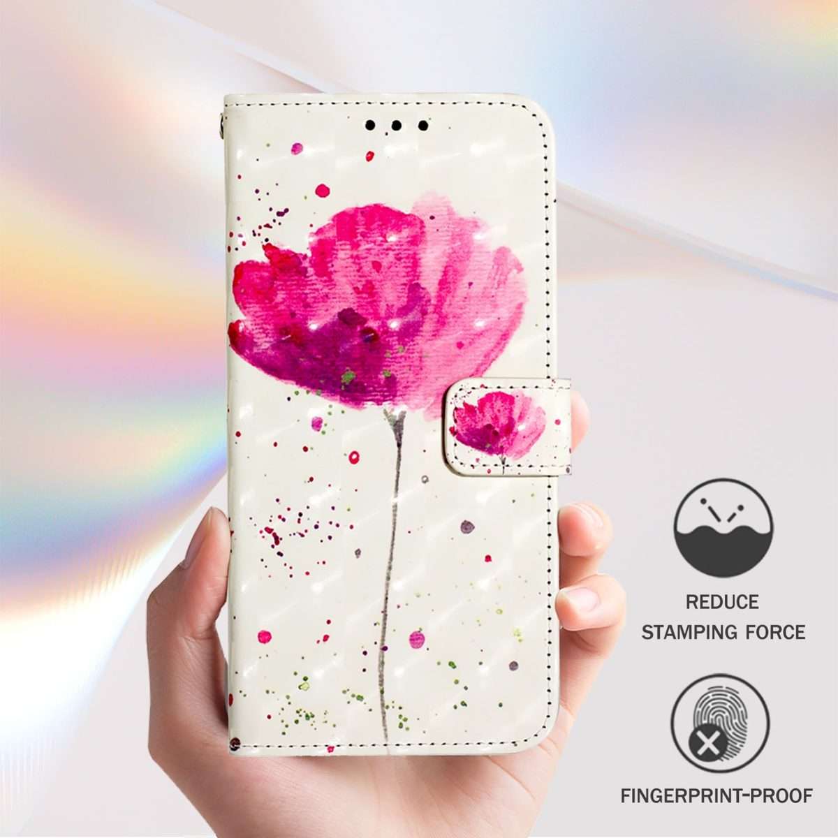 For Redmi K80 / K80 Pro 3D Painting Horizontal Flip Leather Phone Case(Flower)