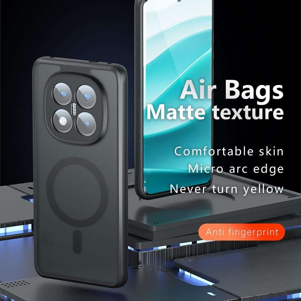 For Redmi Note 14 Pro+ 5G Armor MagSafe PC Hybrid TPU Phone Case(Frosted Black)