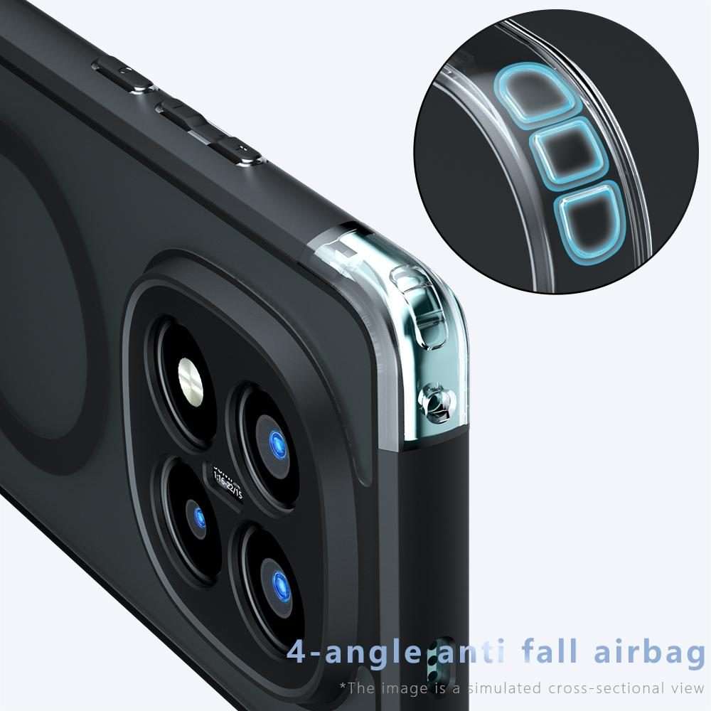 For Redmi Note 14 Pro+ 5G Armor MagSafe PC Hybrid TPU Phone Case(Frosted Black)
