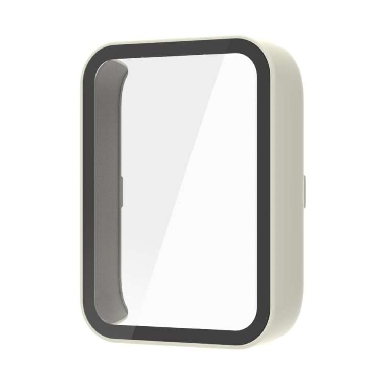 For Xiaomi Smart Band 9 Pro Tempered Film Integrated PC Watch Protective Case(Ivory White)
