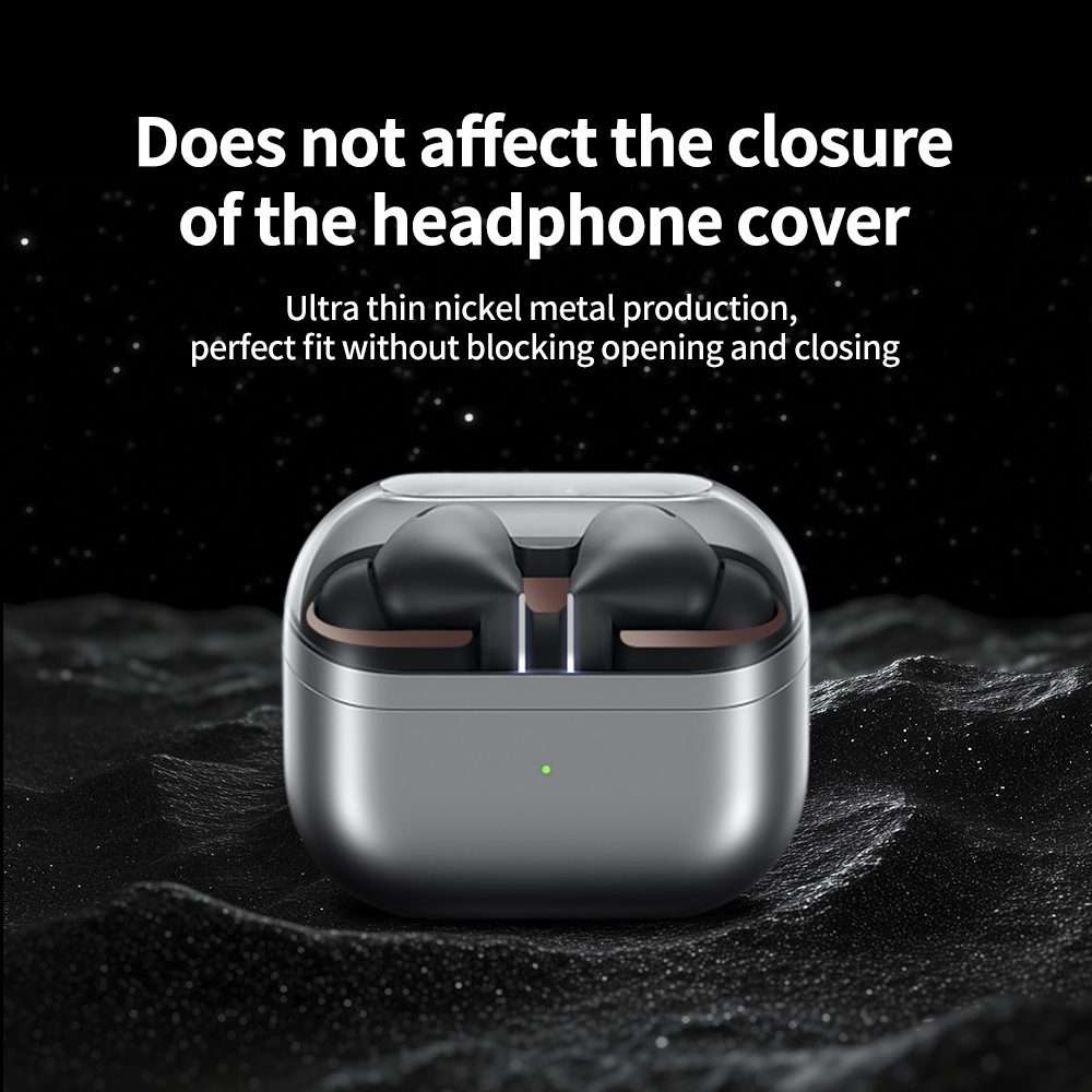 For Samsung Galaxy Buds3 Pro Bluetooth Earphone Charging Box Metal Stickers(Silver)