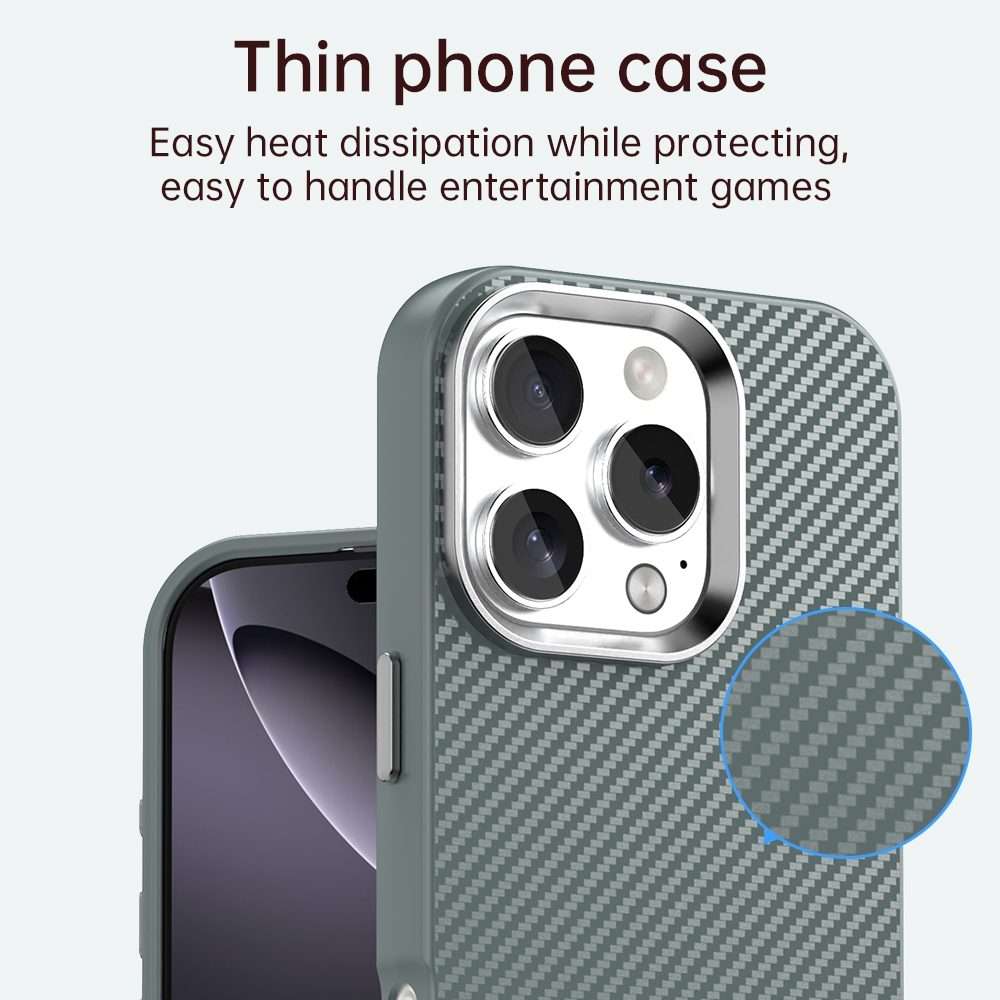For iPhone 16 Pro Carbon Fiber Series IMD Phone Case(Grey)