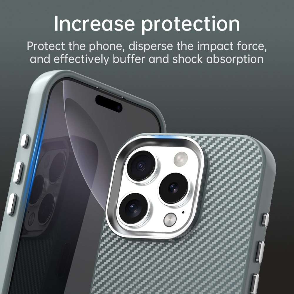 For iPhone 16 Pro Carbon Fiber Series IMD Phone Case(Grey)