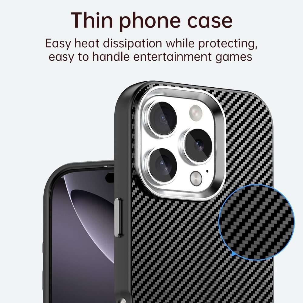 For iPhone 16 Pro Max Carbon Fiber Series IMD Phone Case(Black)