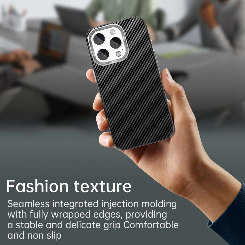 For iPhone 16 Pro Max Carbon Fiber Series IMD Phone Case(Black)