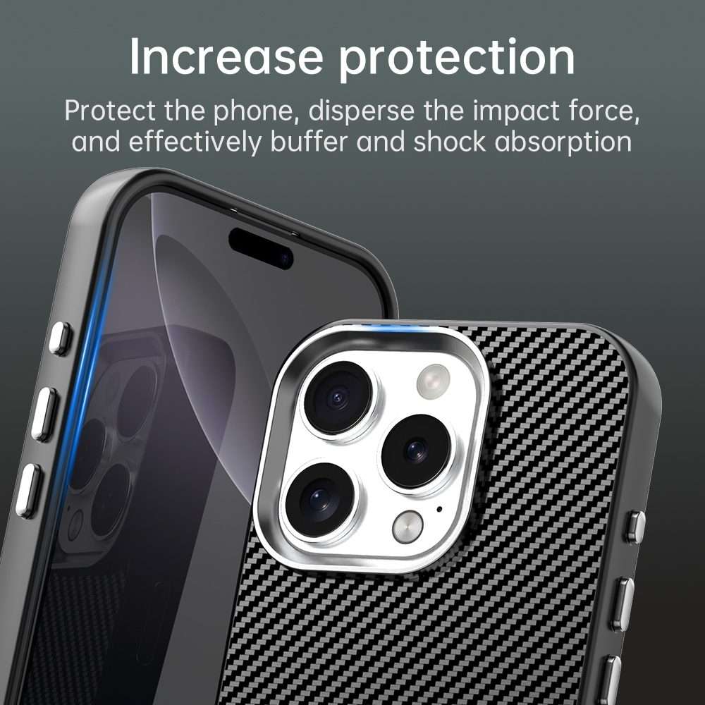 For iPhone 16 Pro Max Carbon Fiber Series IMD Phone Case(Black)