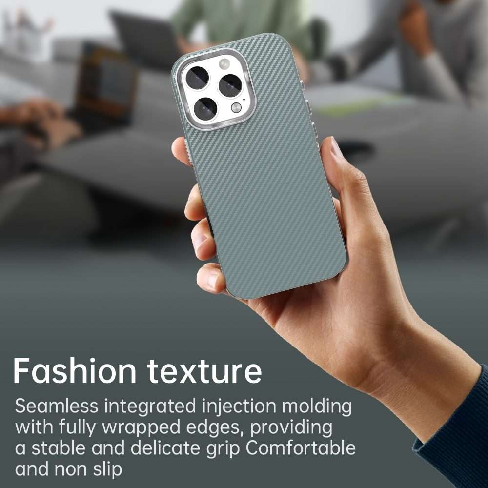 For iPhone 16 Pro Max Carbon Fiber Series IMD Phone Case(Grey)
