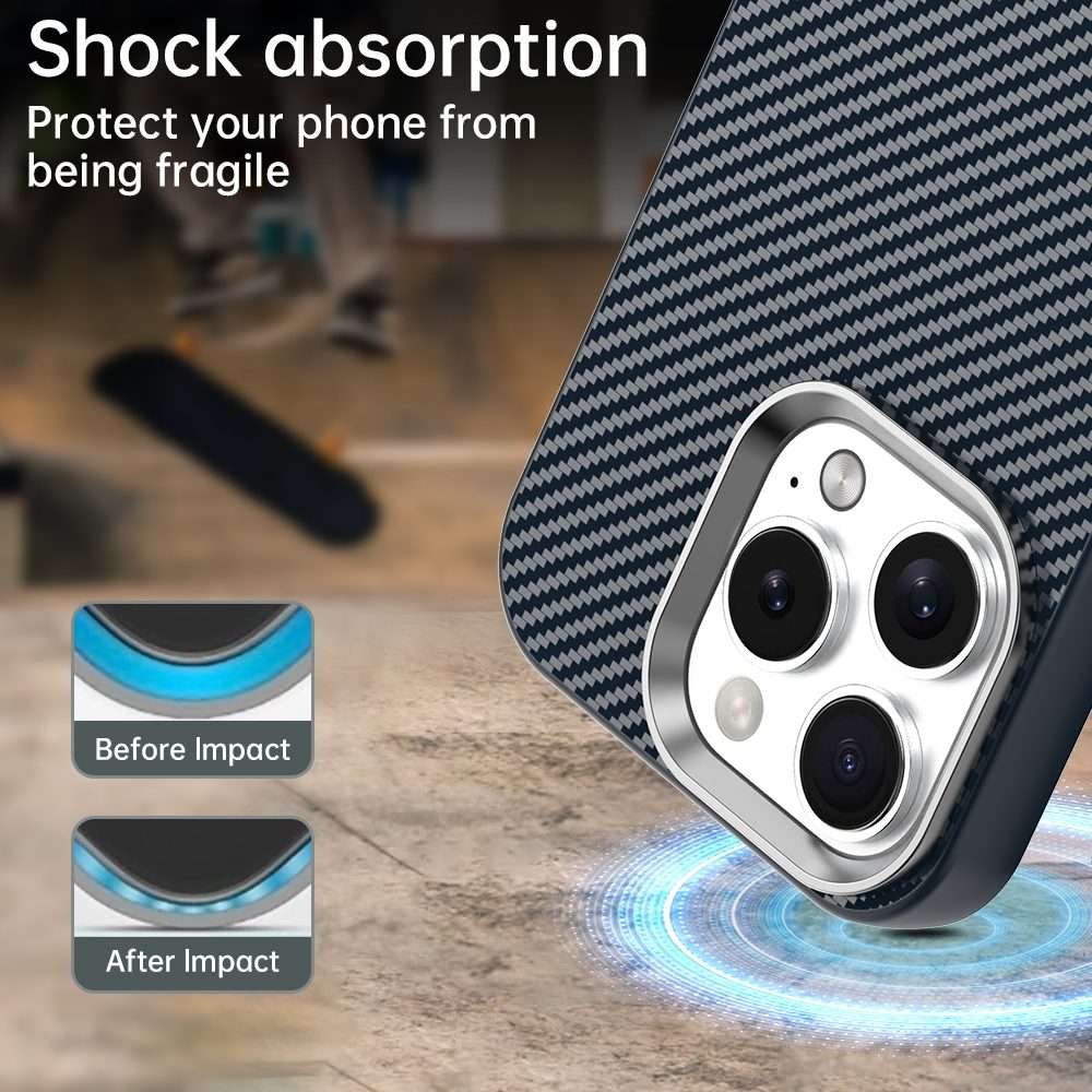 For iPhone 16 Pro Max Carbon Fiber Series IMD Phone Case(Blue)