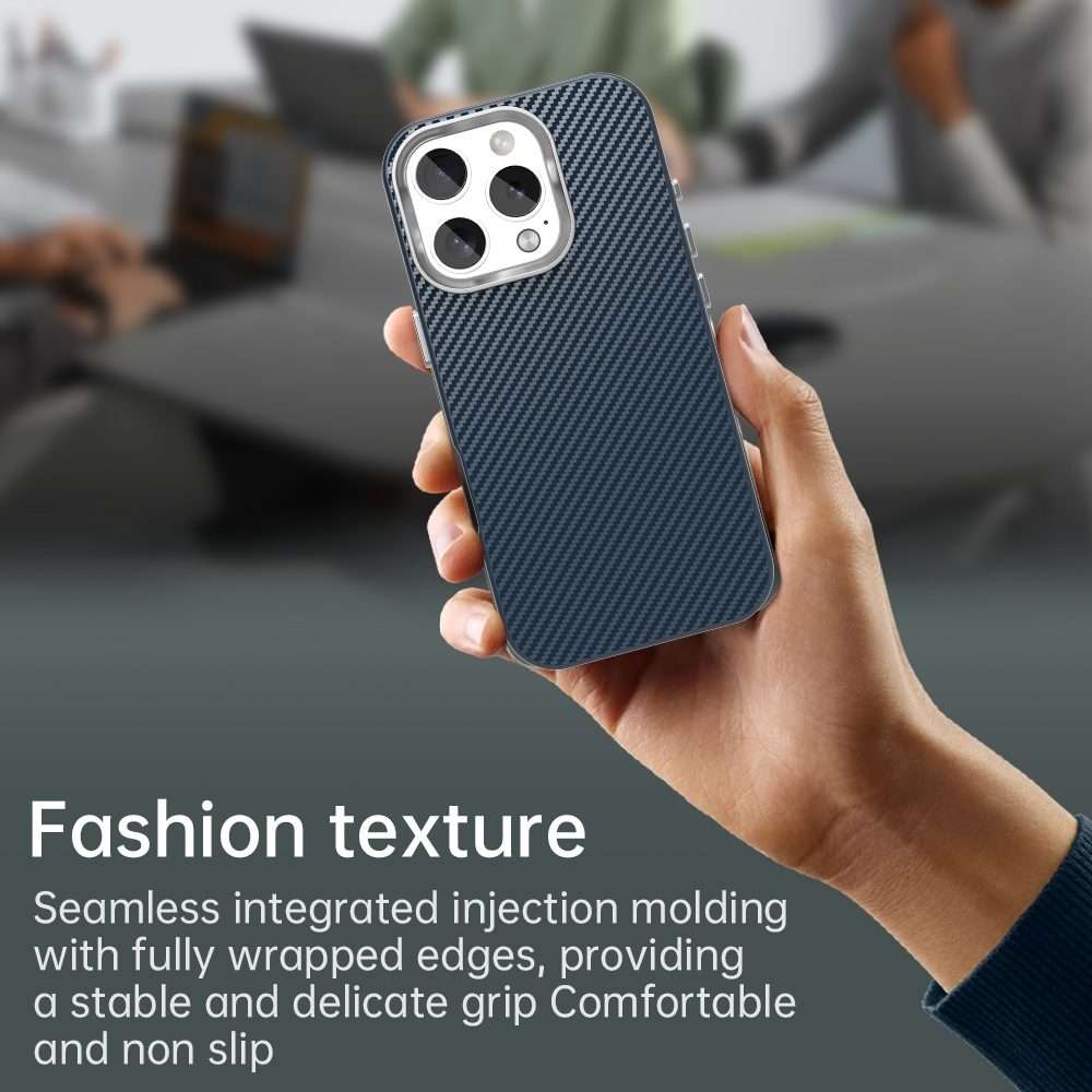 For iPhone 16 Pro Max Carbon Fiber Series IMD Phone Case(Blue)
