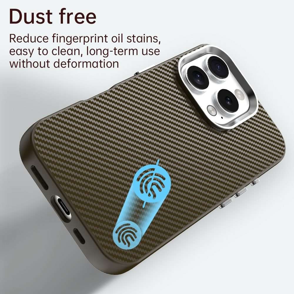 For iPhone 16 Pro Max Carbon Fiber Series IMD Phone Case(Brown)
