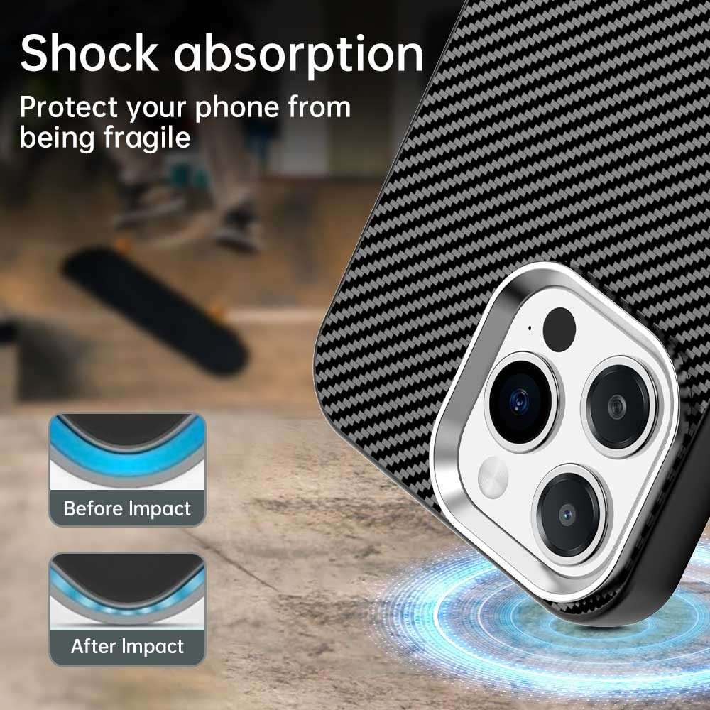 For iPhone 15 Pro Max Carbon Fiber Series IMD Phone Case(Black)