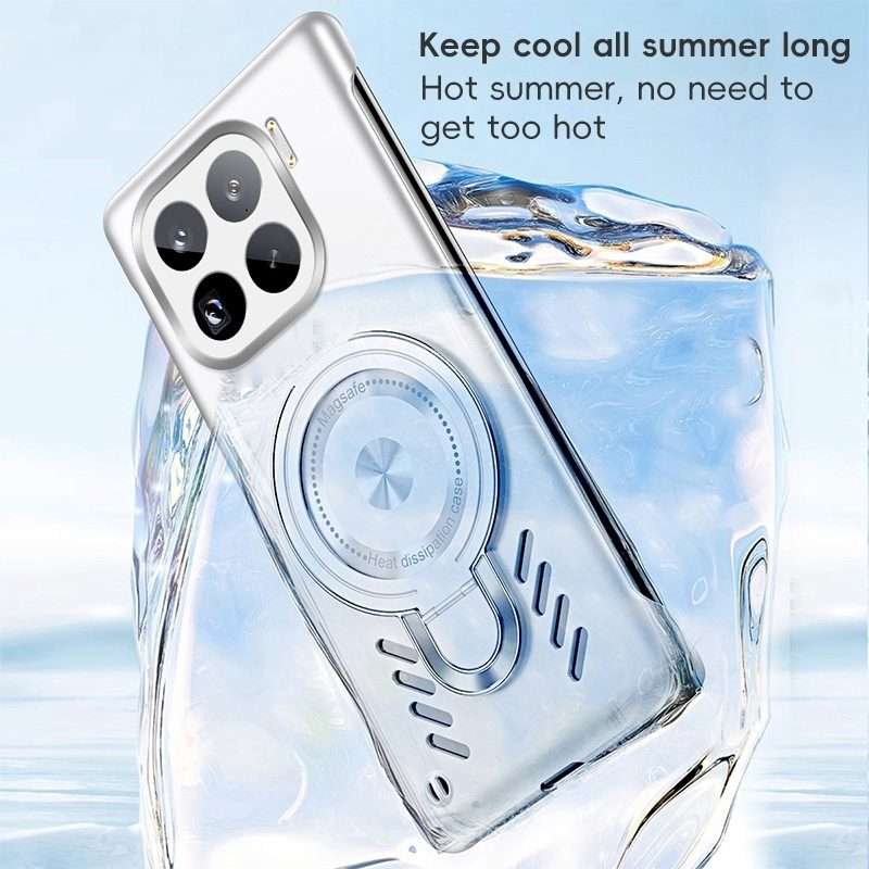 For Xiaomi 15 Pro Ice Sense Series Graphene Cooling MagSafe Holder Phone Case(Silver)