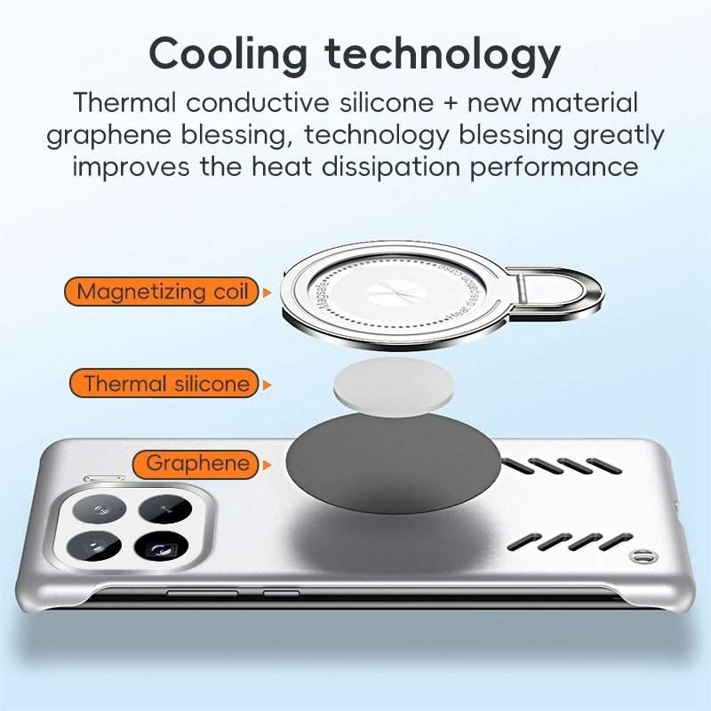 For Xiaomi 15 Pro Ice Sense Series Graphene Cooling MagSafe Holder Phone Case(Silver)