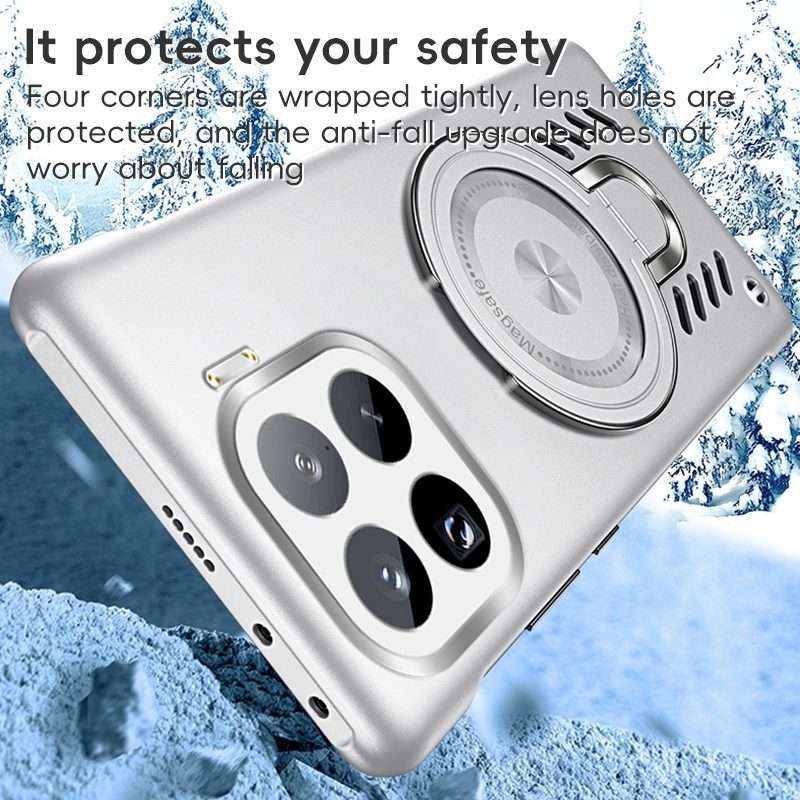 For Xiaomi 15 Pro Ice Sense Series Graphene Cooling MagSafe Holder Phone Case(Silver)