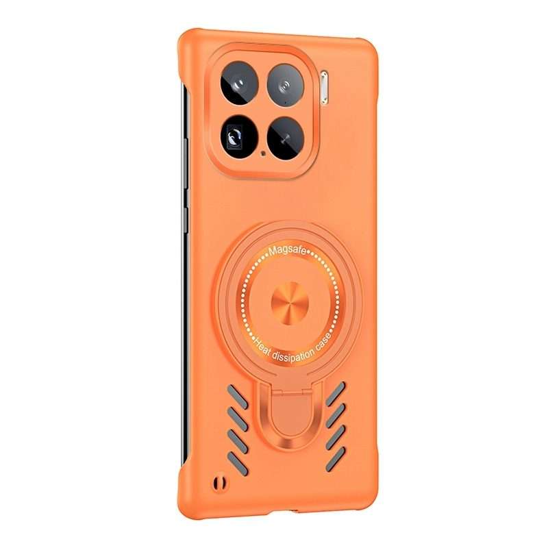 For Xiaomi 15 Ice Sense Series Graphene Cooling MagSafe Holder Phone Case(Orange)