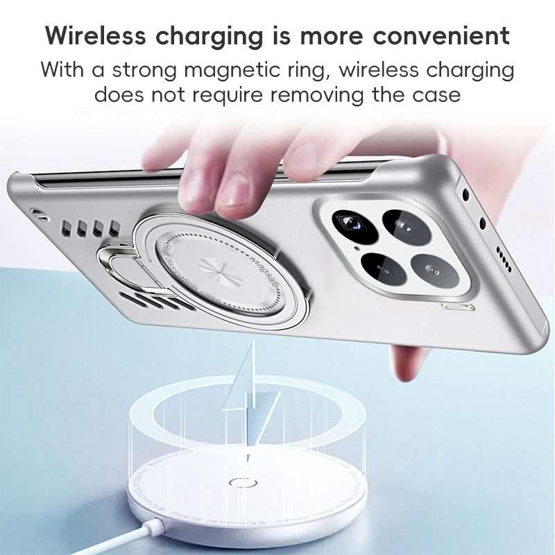 For Xiaomi 15 Ice Sense Series Graphene Cooling MagSafe Holder Phone Case(Orange)