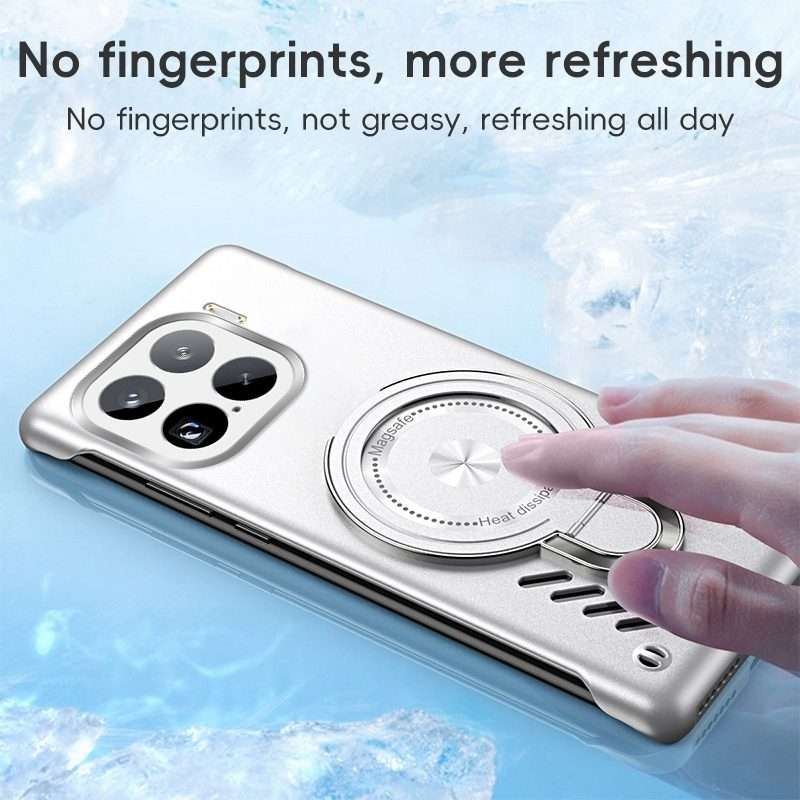 For Xiaomi 15 Ice Sense Series Graphene Cooling MagSafe Holder Phone Case(Orange)