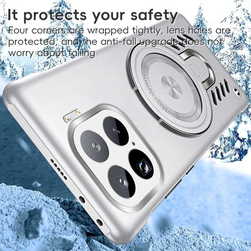 For Xiaomi 15 Ice Sense Series Graphene Cooling MagSafe Holder Phone Case(Orange)