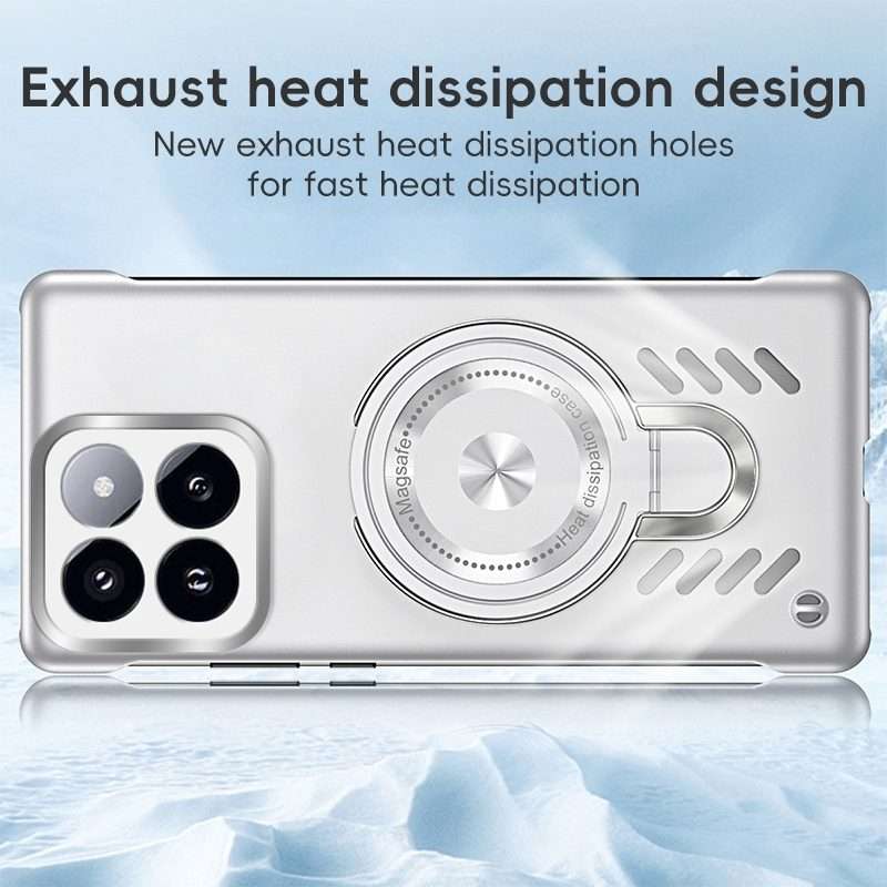 For Xiaomi 14 Pro Ice Sense Series Graphene Cooling MagSafe Holder Phone Case(Orange)