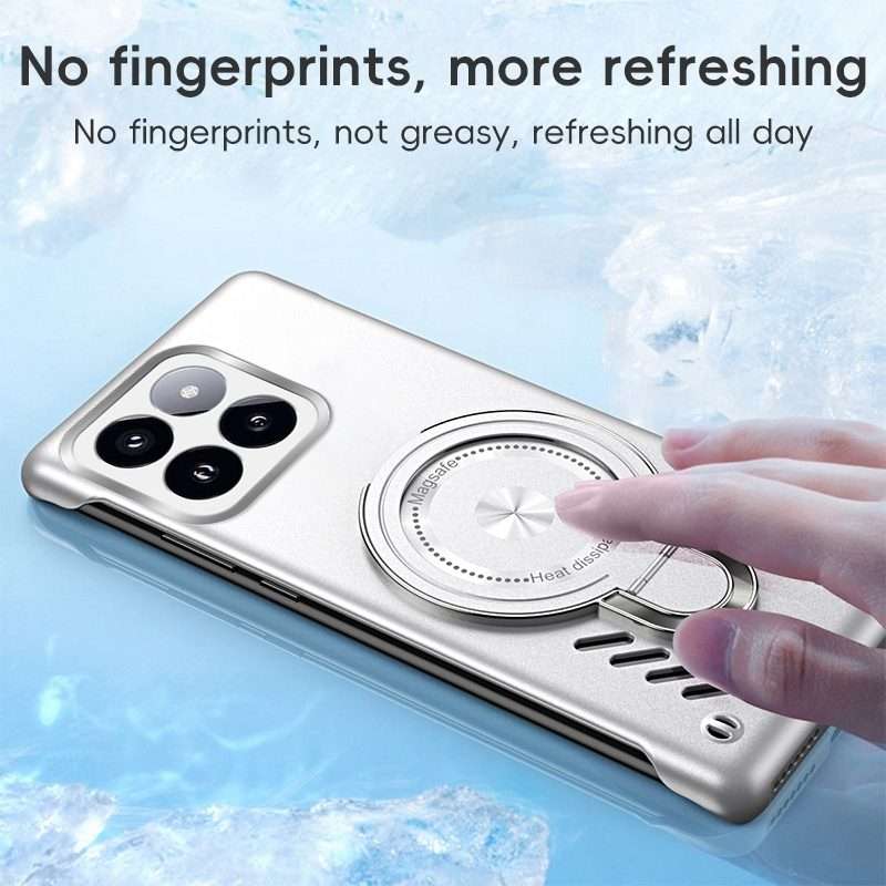 For Xiaomi 14 Pro Ice Sense Series Graphene Cooling MagSafe Holder Phone Case(Orange)