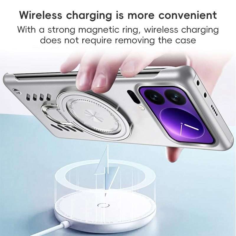 For Xiaomi 17 Pro Max Ice Sense Series Graphene Cooling MagSafe Holder Phone Case(Orange)