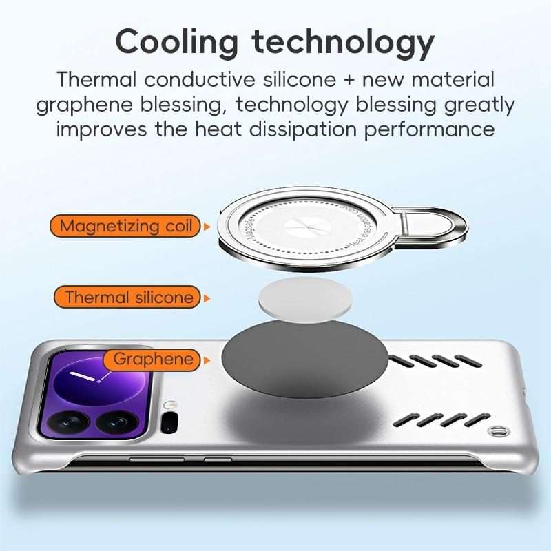 For Xiaomi 17 Pro Max Ice Sense Series Graphene Cooling MagSafe Holder Phone Case(Orange)