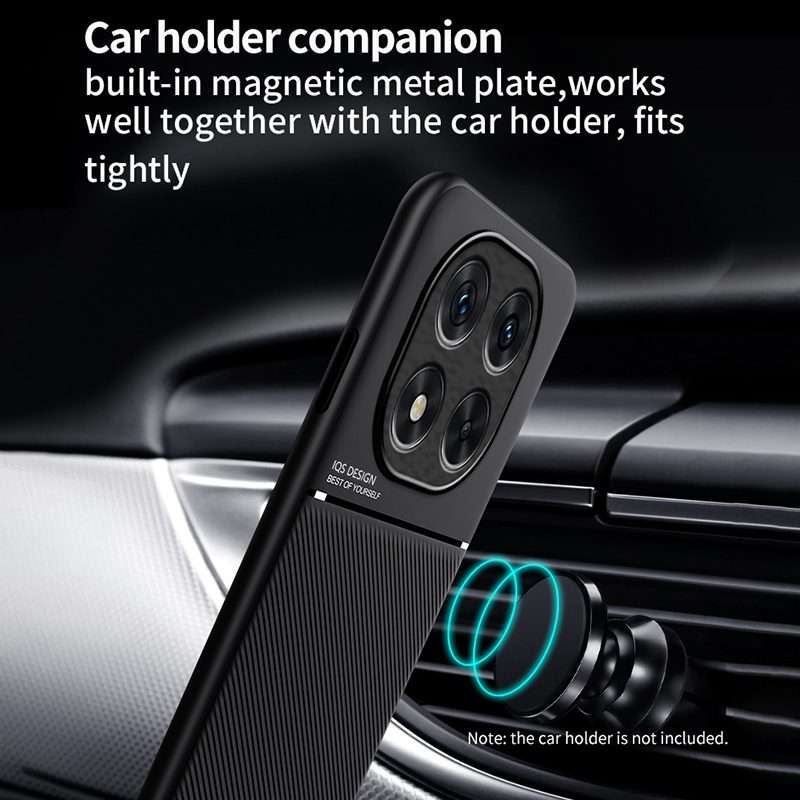 For Redmi Note 14 Pro 5G Classic Tilt Strip Grain Magnetic PC Hybrid TPU Phone Case(Red)