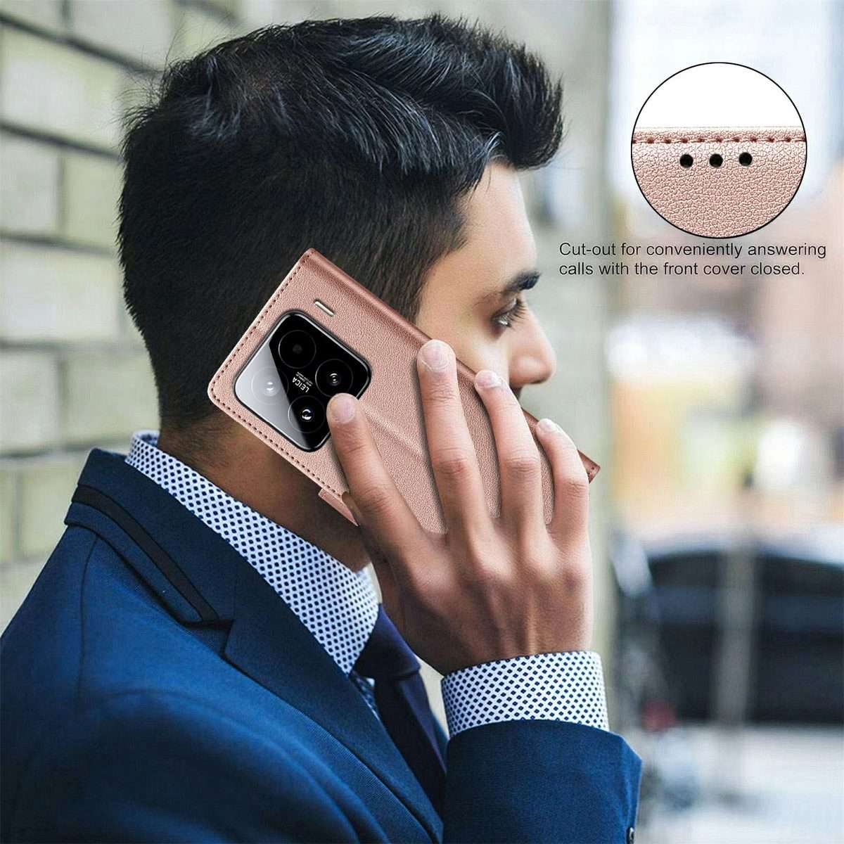 For Xiaomi 15 Pro Litchi Texture RFID Anti-theft Leather Phone Case(Gold)