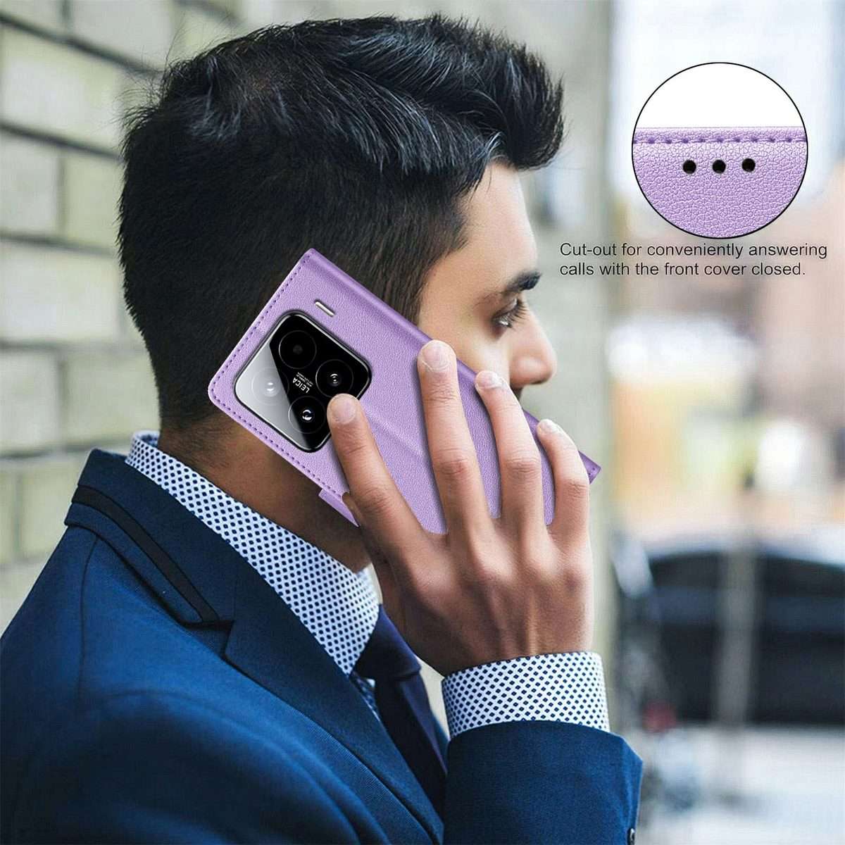 For Xiaomi 15 Pro Litchi Texture RFID Anti-theft Leather Phone Case(Purple)