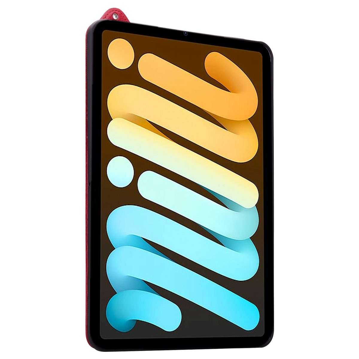 For iPad mini 6 / mini 2024 TPU Leather Back Tablet Case with Wristband(Red)