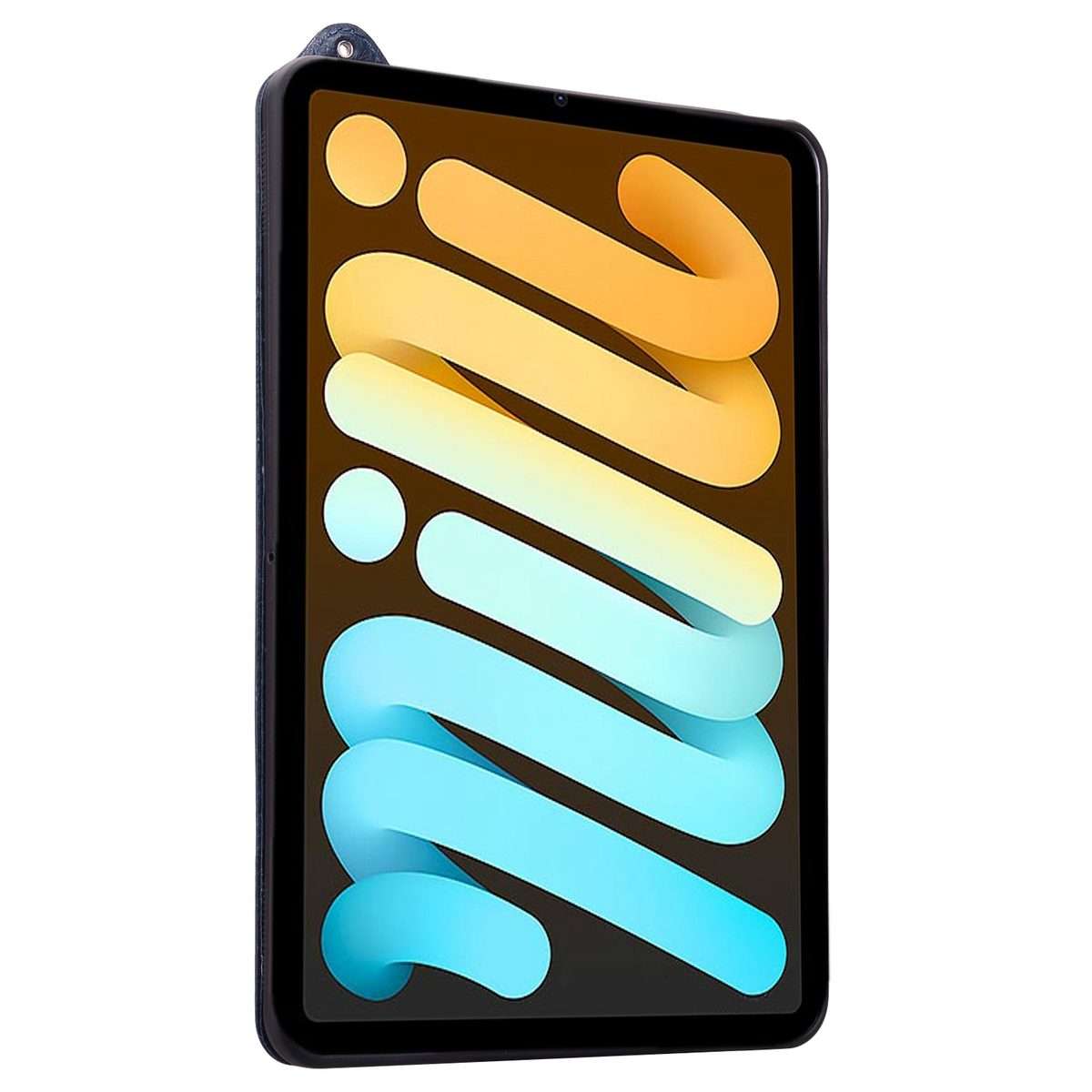 For iPad mini 6 / mini 2024 TPU Leather Back Tablet Case with Wristband(Dark Blue)