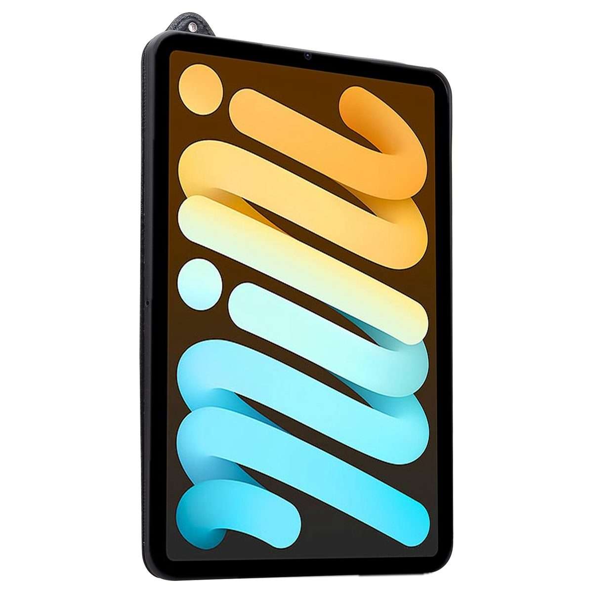 For iPad mini 6 / mini 2024 TPU Leather Back Tablet Case with Wristband(Black)