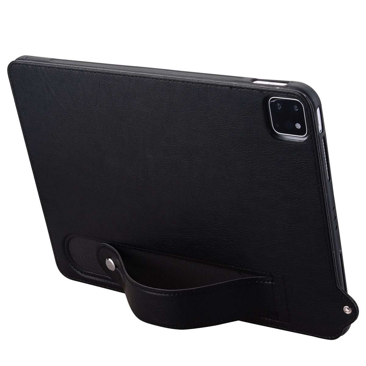 For iPad Air 11 2026 / 2025 / 2024 TPU Leather Back Tablet Case with Wristband(Black)