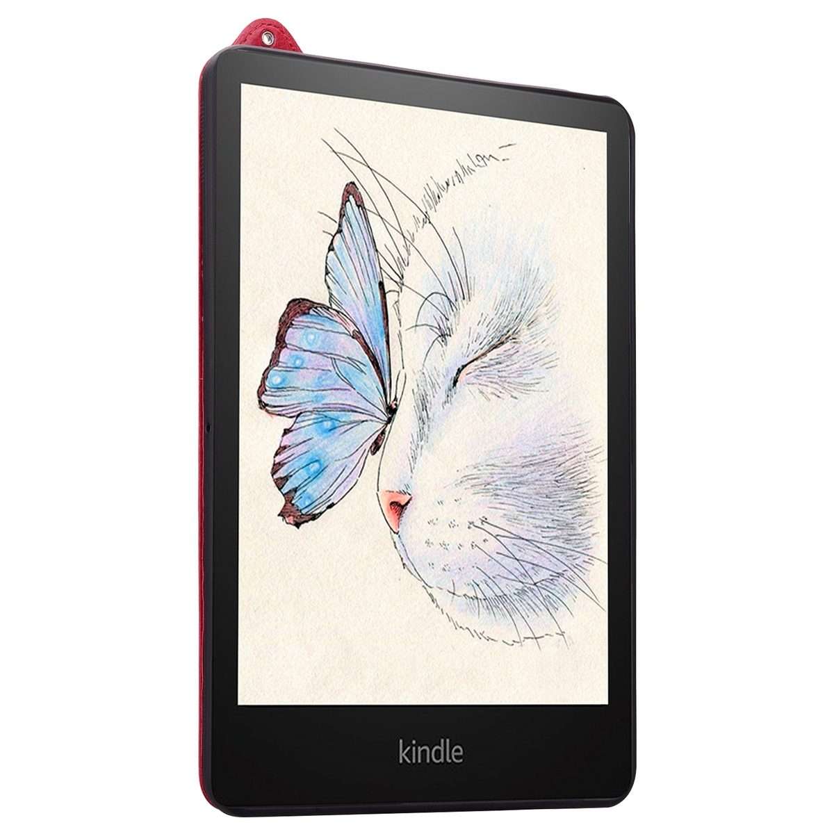 For Amazon Kindle Paperwhite 12th 2024 TPU Leather Back Tablet Case with Wristband(Red)