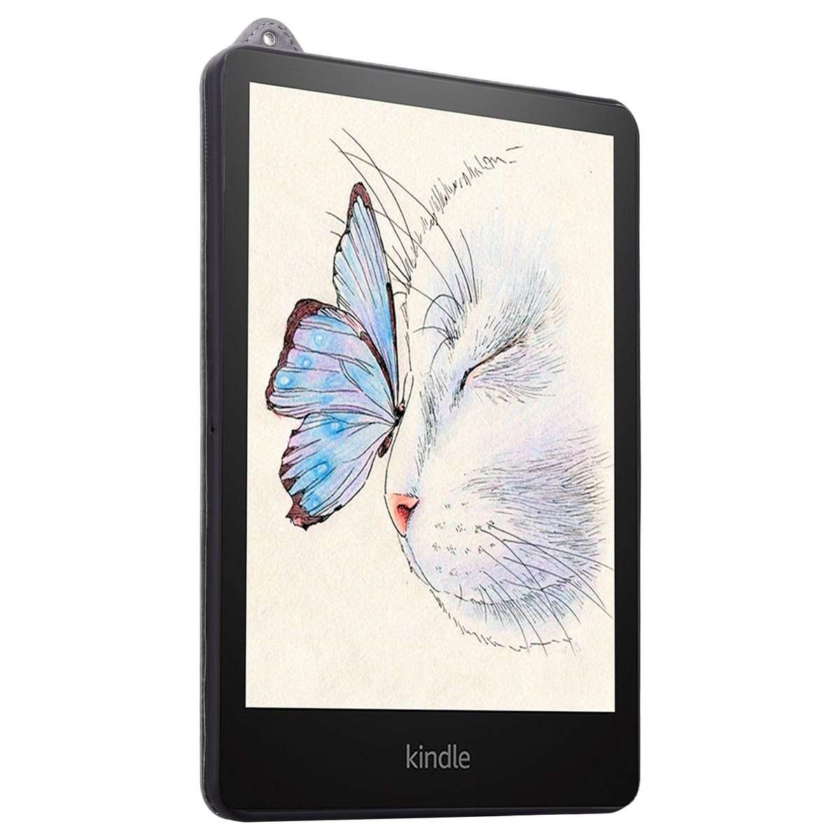 For Amazon Kindle Paperwhite 12th 2024 TPU Leather Back Tablet Case with Wristband(Grey)